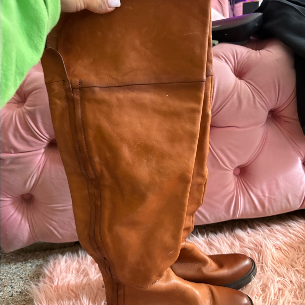 Franco Sarto Stylish Tan Leather Boots